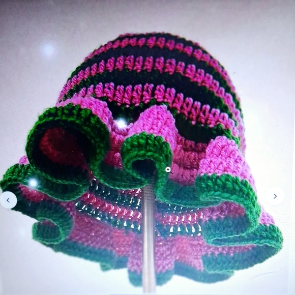 Pink and Green Knit Hat - Picture 3 of 4